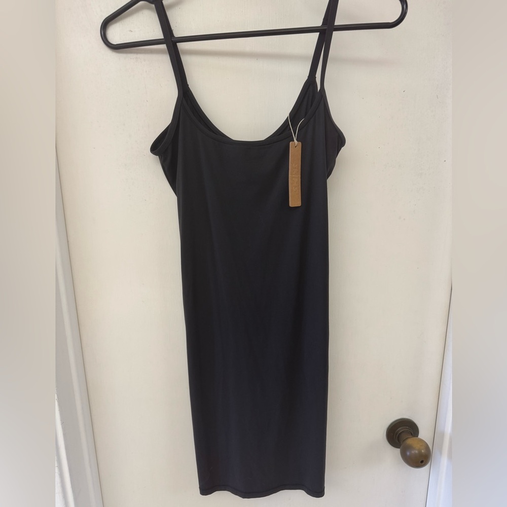 SKIMS Black Slip Mini Dress Small NWT